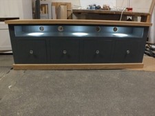 BUCKINGHAM PAINTED PLASMA TV UNIT WITH LIGHTS- 170 CM- F&B DOWNPIPE- BESPOKE