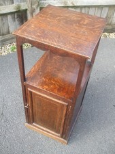 Antique inlaid oak bedside