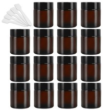 Amber Glass Jars, 15 Pack -