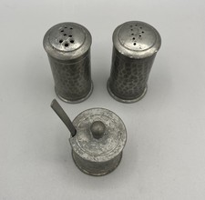 Vintage Hammered Pewter Salt &
