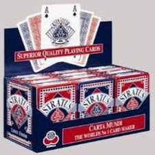 Stratus Playing Cards Standard Face Linen Finish Red and Blue