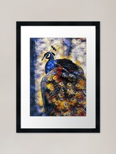 watercolor painting peacock