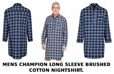 Champion Mens Brushed Cotton Canterbury Checked Nightshirt Sleepwear M-5XL