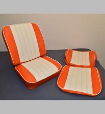 VW Type 2 T2 Bay Window Van Campervan Tailored Seat Covers Orange/Off White