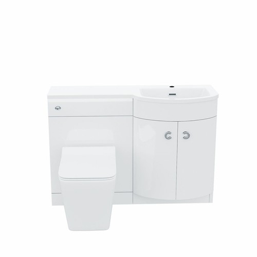 White 1100 basin vanity - mm,