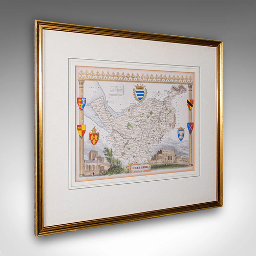 Antique cheshire county map - antique,
