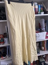 Next Lemon Satin Skirt 18 Vgc
