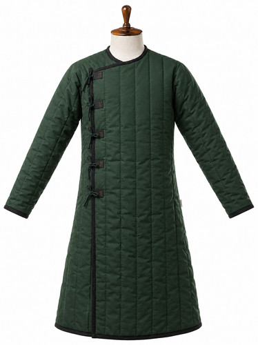 Medieval green gambeson padded - gambeson,
