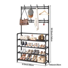 Coat and Hat Stand 8 Hooks