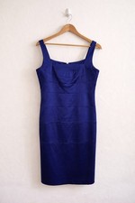 Sangria Blue Satin Fitted