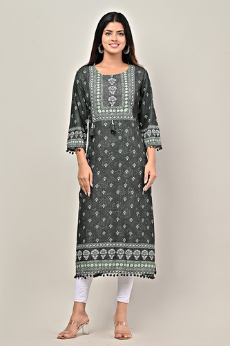 Polyester printed ladies kurta - printed,