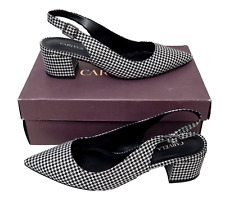 CARVELA Aspire Black White Leather Strappy Womens Block Heel Ladies EU 40 UK 7