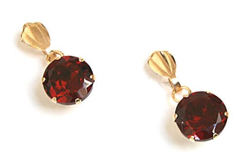 9ct gold garnet drop - garnet, earrings