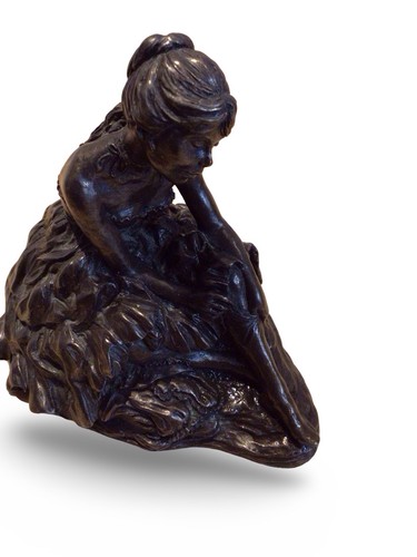 Vintage bronze coloured dancer - coloured,
