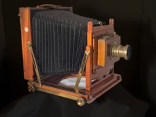 Thornton Pickard Triple Extension Full Plate Folding Bellows Camera + Dark Slide