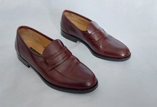 LOAKE DARK BROWN LEATHER  CAPRI LOAFERS / SLIP ON SHOES EU44 UK10 FREE P&P!!