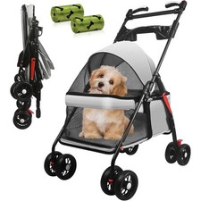 4-Wheel Portable Pet Stroller with Breathable Mesh puppy stroller cat stroller