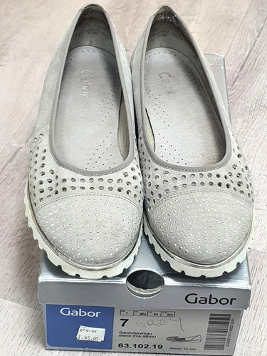 Gabor gray leather perforated - gabor,