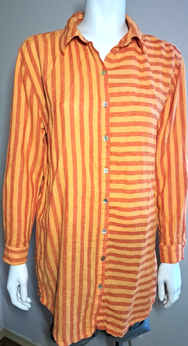 Tahari orange stripe tunic - orange,