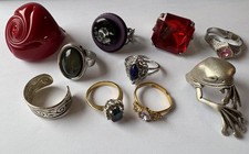 Unusual lot of 10 dress rings