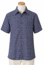 M&S Blue Pattern Shirt Mens