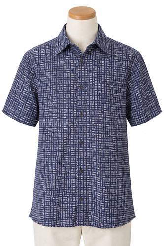 Blue pattern shirt mens - m&s,
