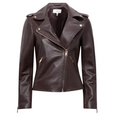 Reiss Leiya Lamb Leather Moto