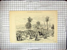 Old Antique Print 1884 35Th