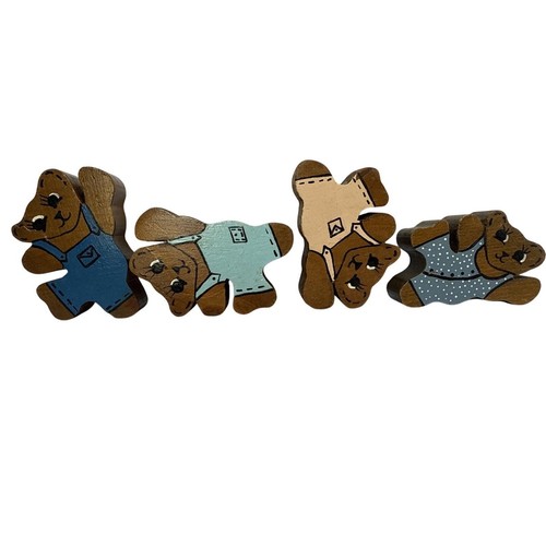 Wooden bear figurines set - wooden,