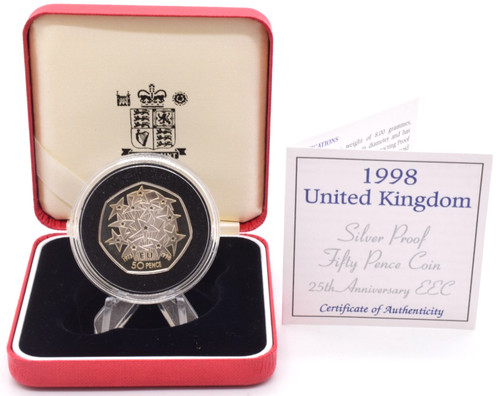 Silver proof coin 50p fifty - proof,