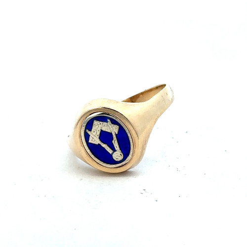9ct yellow gold masonic ring