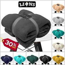 Extra Large Wave Throw Warm Faux Fur Fleece Travel Blanket Sofa Bed Chair Settee