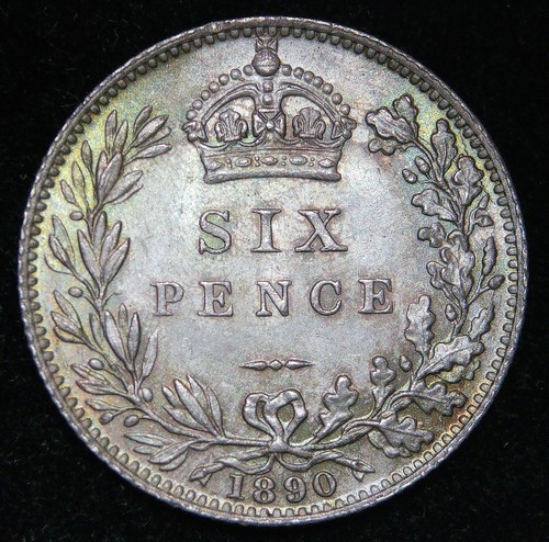1890 victoria sixpence - victoria,