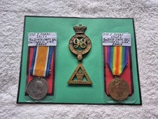 WW1 Medal Pair - PTE Frank Perry - Lincolnshire, North Staffs Regiment - Wounded