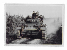 German Tank in Country Lane Northern France 1945? Postcard