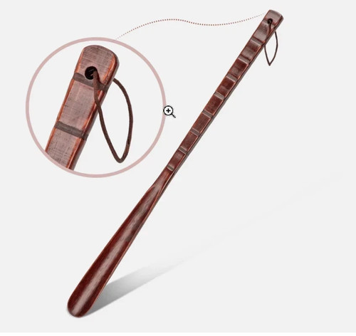 Extra long wooden shoe horn - wooden,