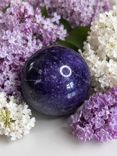 Large lepidolite sphere - sphere, purple