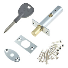 DOOR RACK BOLT Mortice Dead Lock Star Key EXTRA Security CHROME BRASS BLACK +Key
