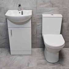 450mm Vanity Unit and Toilet Option Cloakroom Set Basin Sink Bathroom Suite