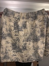French Toile Curtains 2. Top 103cm  long  and header is 54cm wide 