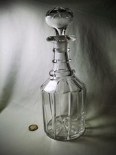 Antique Georgian Victorian Blown Glass Decanter Large Prussian Sml Flaw Stopper