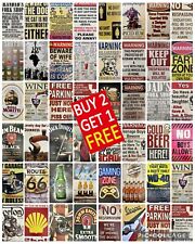 Metal Tin Wall Signs Man Cave Shed Garage Bar Pub Beer Funny Humour Retro Plaque