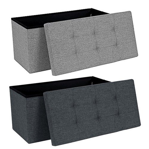 Folding ottoman storage box - folding,