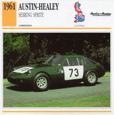 1961 AUSTIN HEALEY Sebring Sprite Racing Classic Car Photo/Info Maxi Card