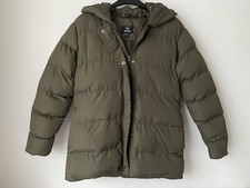 THREADBARE PETITE Khaki Green Hooded Puffer Jacket Coat, Size 6 NEW WITHOUT TAGS