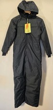 All In Motion Snow Jumpsuit Youth M8 Black Hooded Extendable Legs Insulated R1