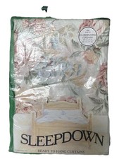 Vintage Sleepdown Curtains Ready To Hang Pencil Pleat Floral 66” x 54” Floral
