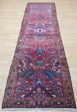 Persain Oriental Hall Runner Carpet Rug Hand Made Wool Vintage 9ft 8" x 2ft 8"