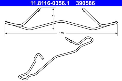 Brake caliper spring ate - caliper, fits