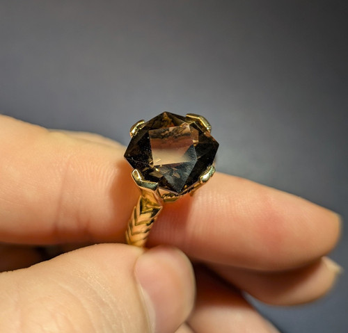 Smokey quartz 14kt yellow - 14kt, gold